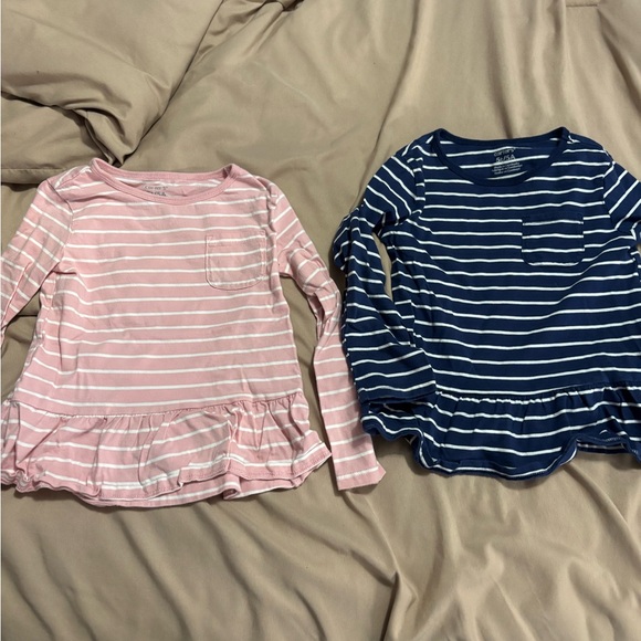 Carter's Other - Carter's Striped Long Sleeve Kids Tops – Pink & Blue 🌸💙👕